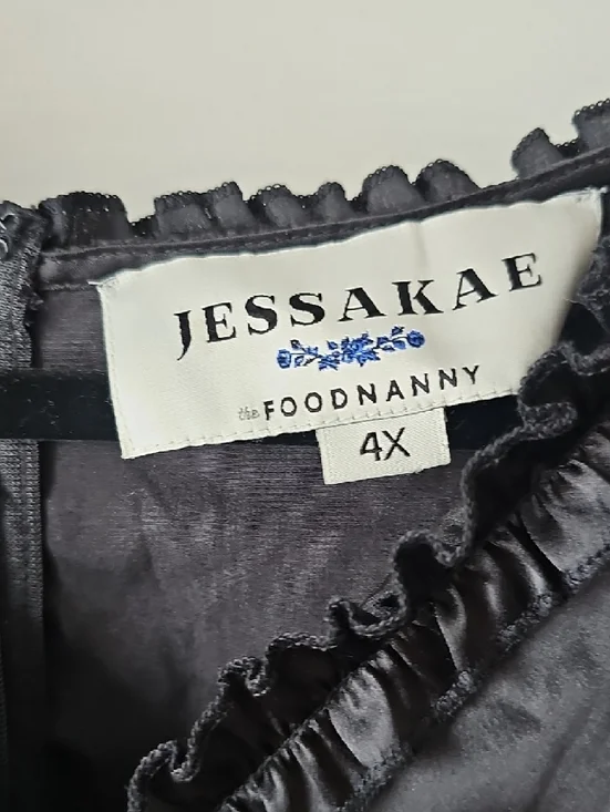 JessaKae Liz Dress Black Tiered Midi Dress with Ruffle Trim - Picture 2 of 4